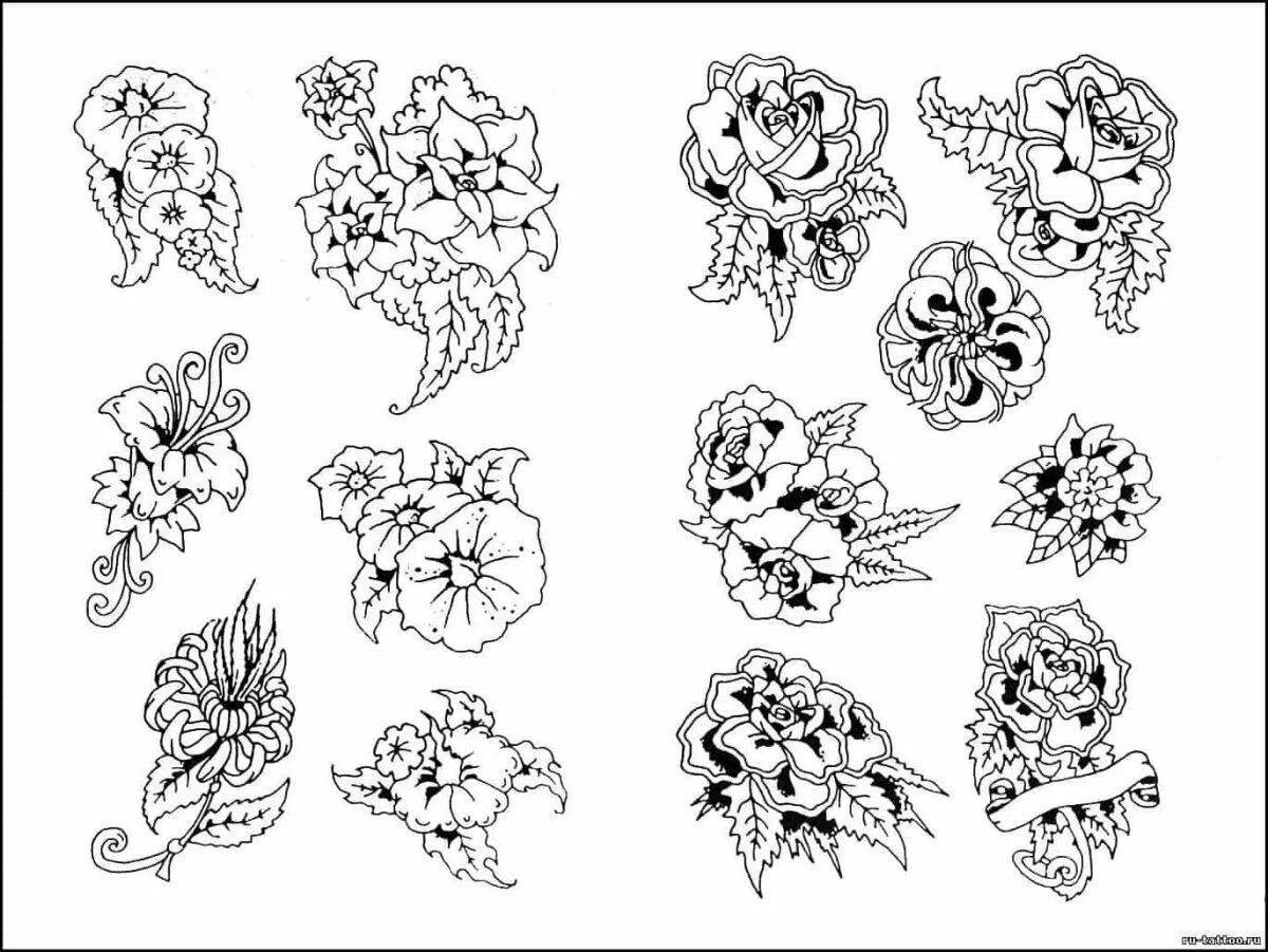 Fancy mini tattoo coloring book