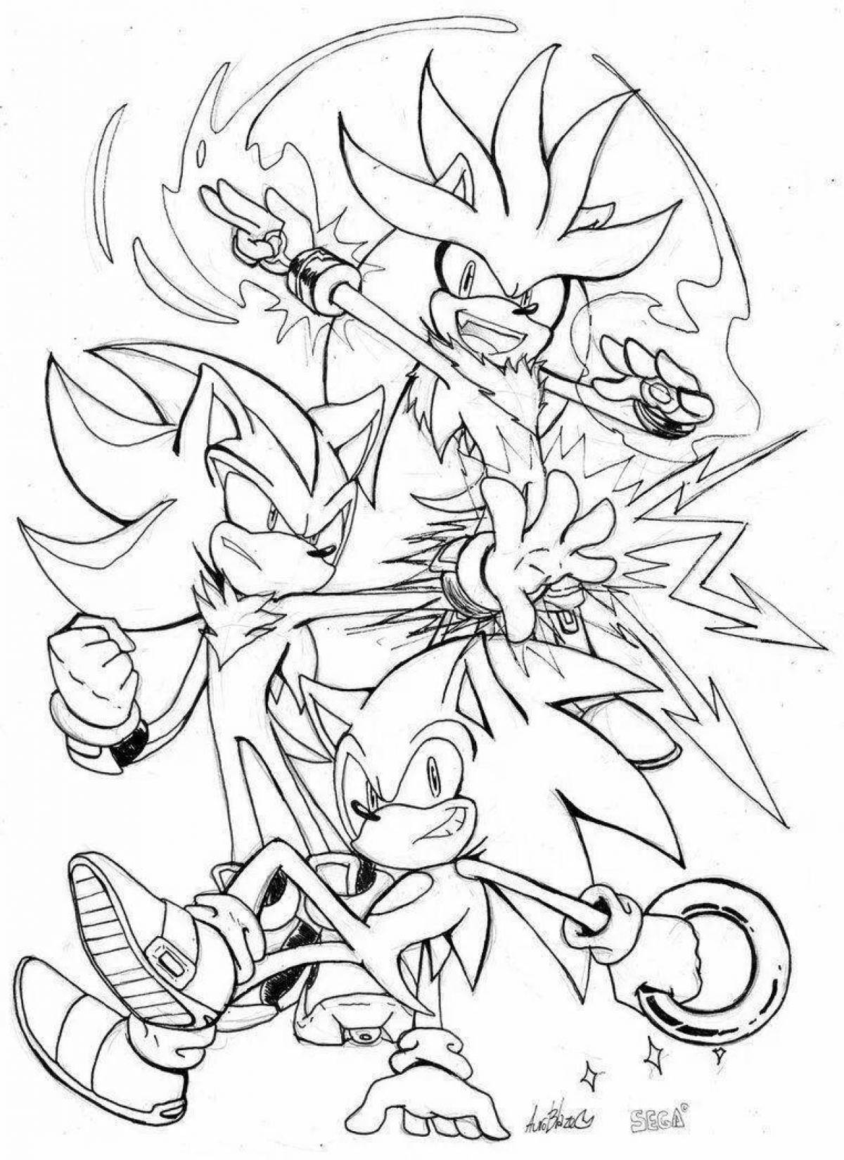 Radiant coloring page sonic shader