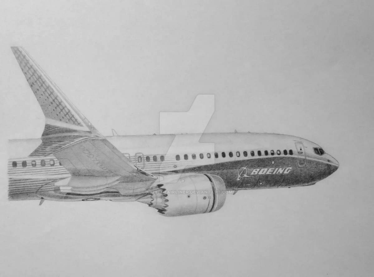Раскраска самолет Boeing 737 Max