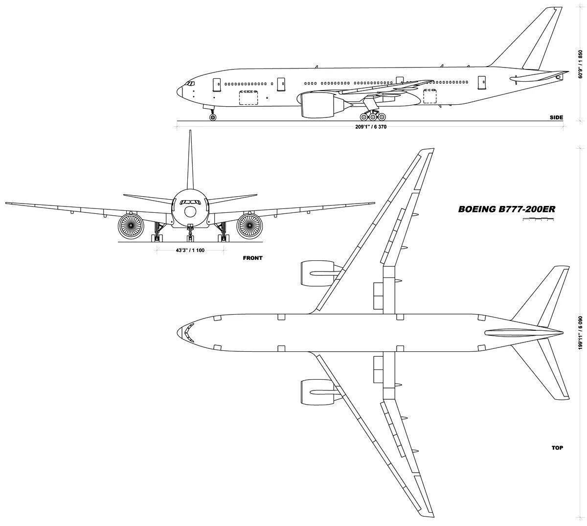 Боинг 777 нарисовать