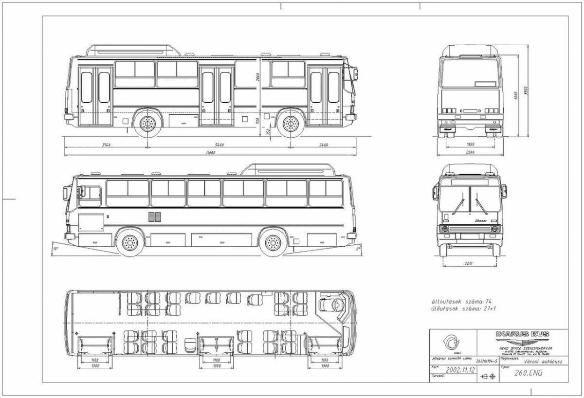 Чертеж автобус икарус 250