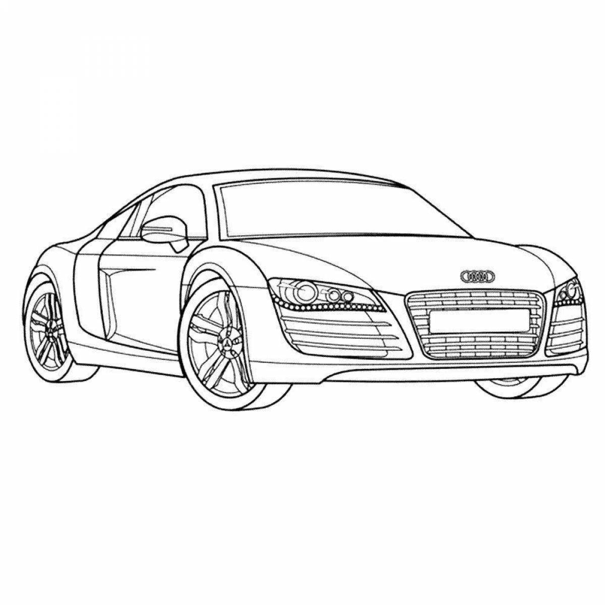 Машина Audi r8 раскраска
