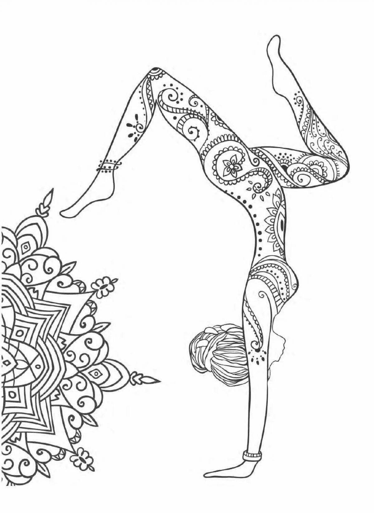 Radiant coloring page antistress ballerina