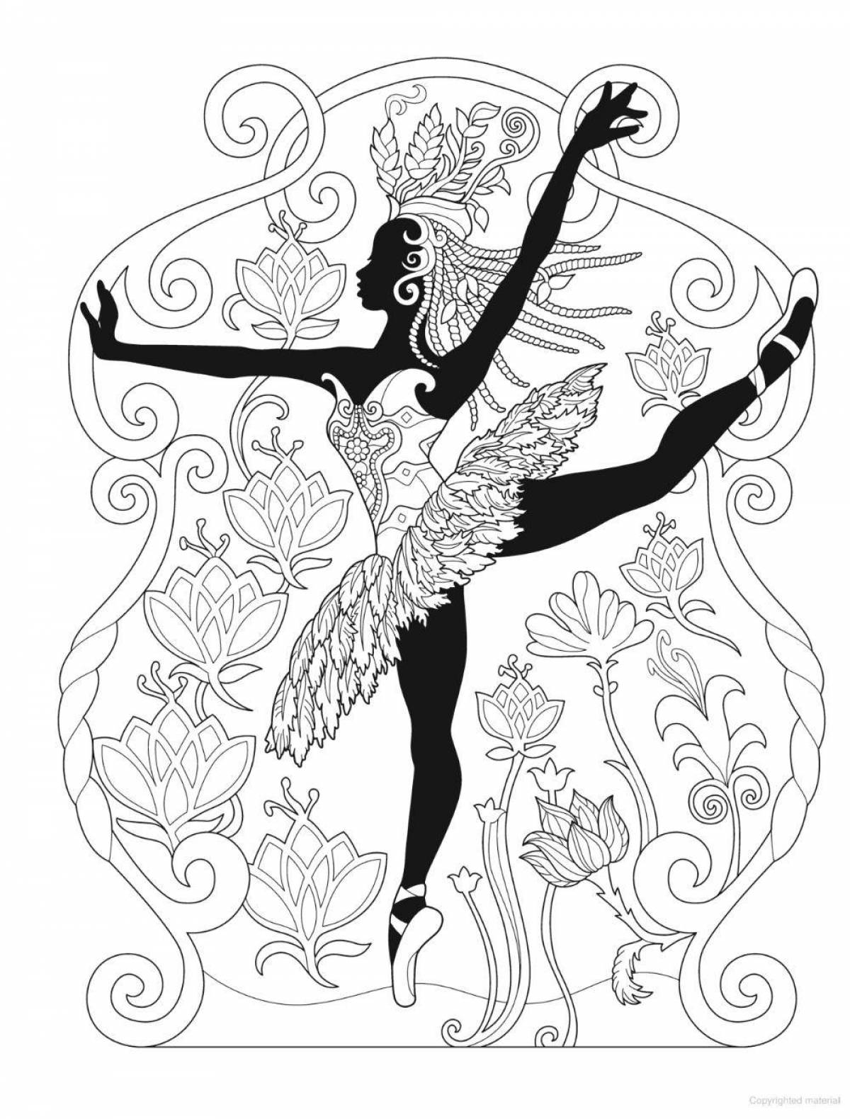 Прекрасная раскраска антистресс балерина