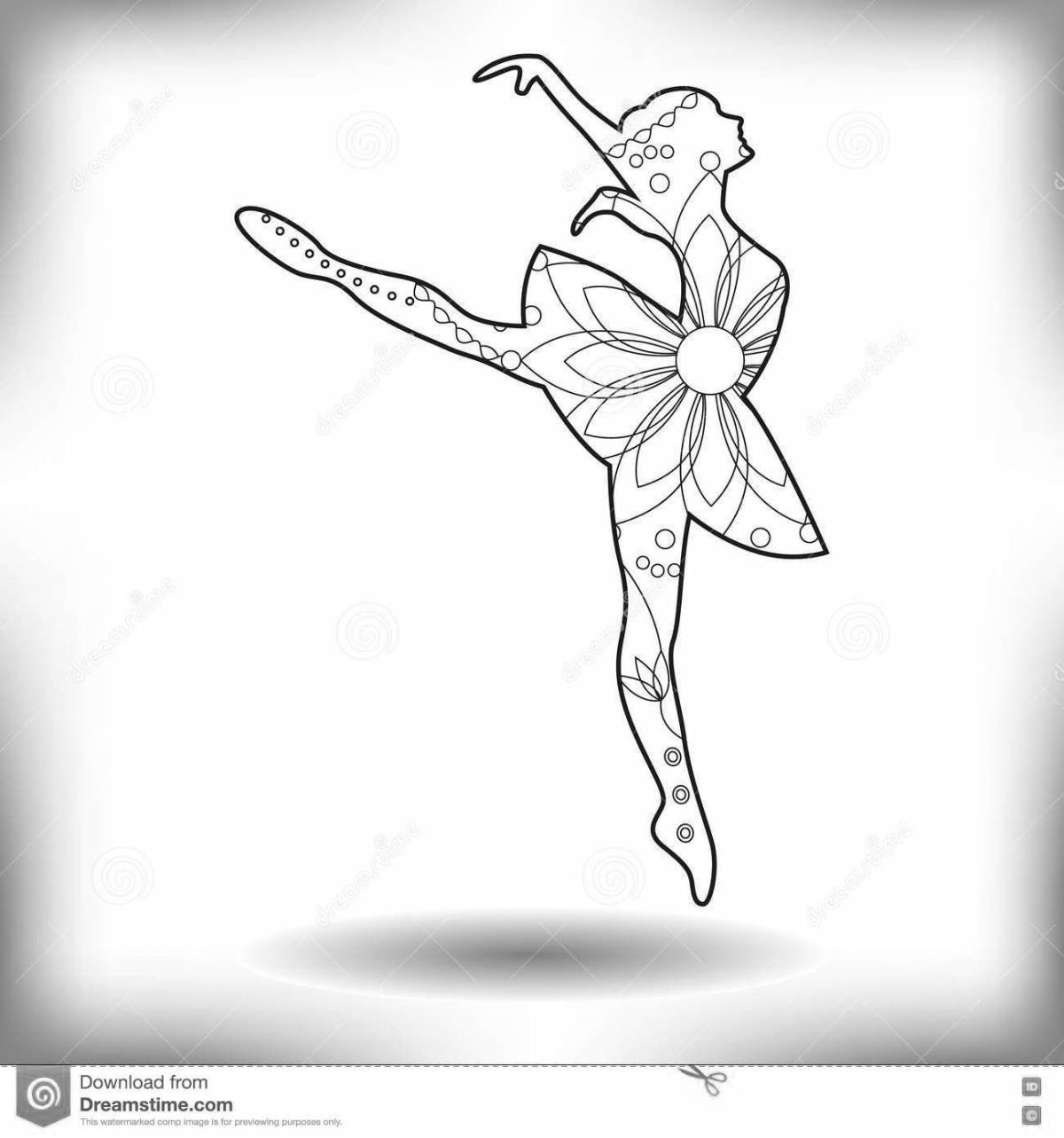 Sweet coloring antistress ballerina