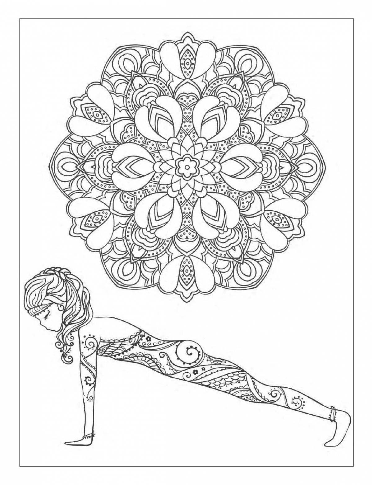 Serene coloring page anti-stress ballerina