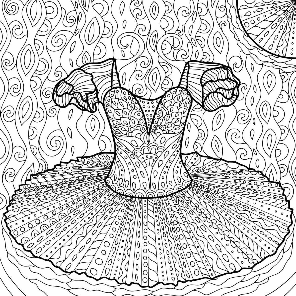 Vivacious coloring page antistress ballerina