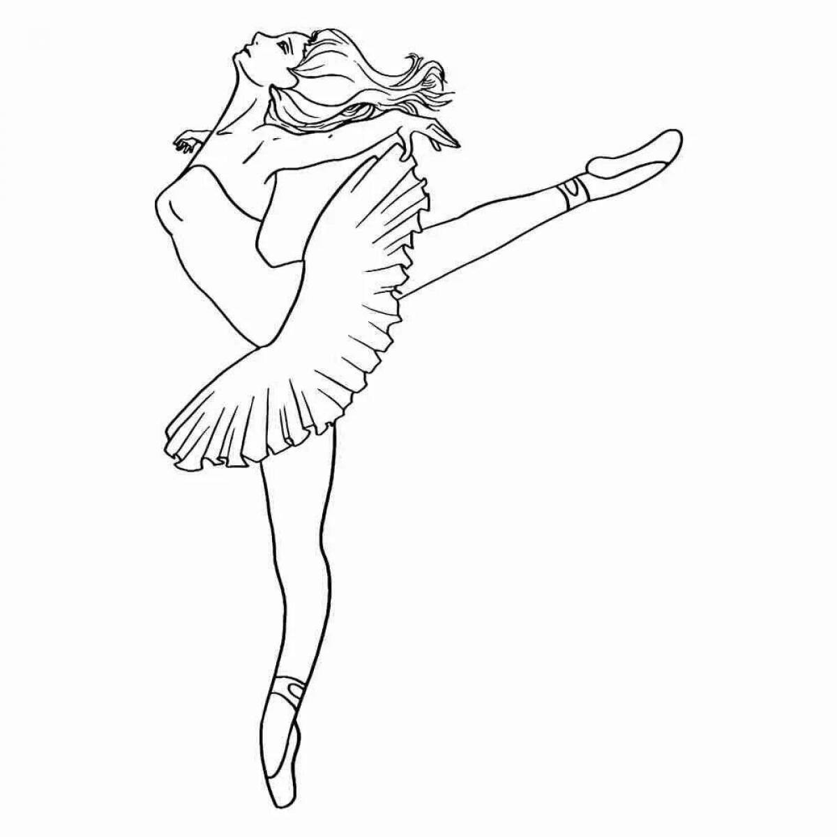 Playful coloring antistress ballerina