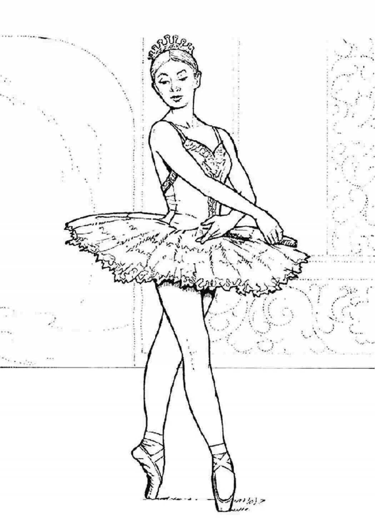 Artistic coloring antistress ballerina