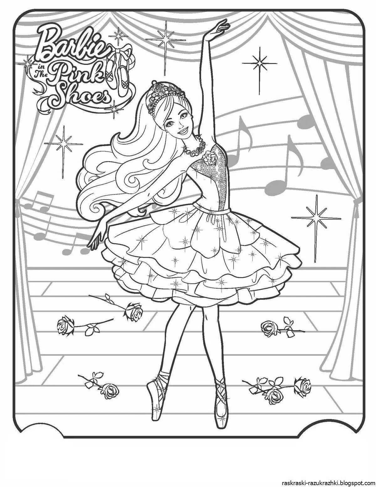 Exotic coloring book antistress ballerina