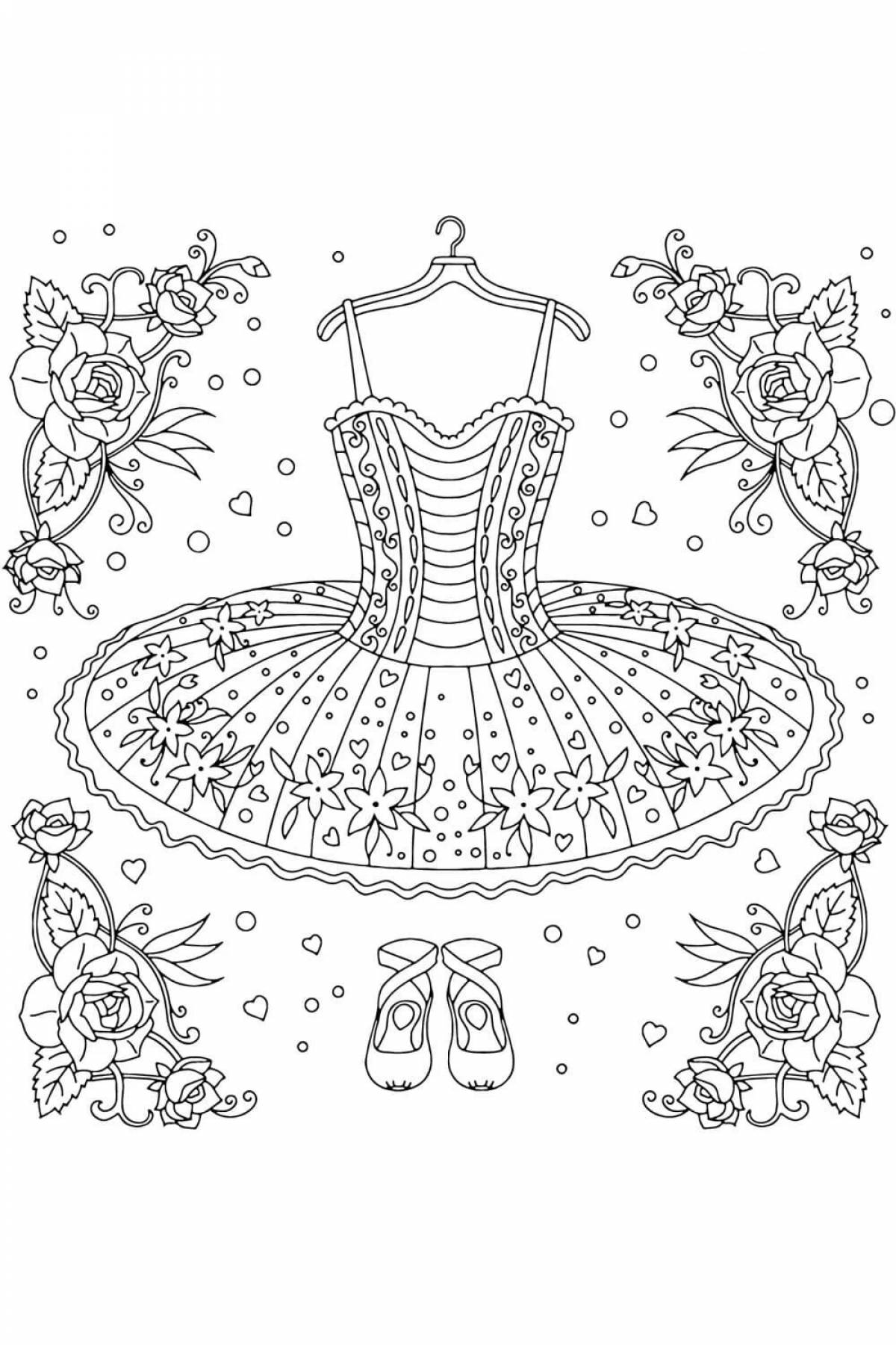 Glorious coloring antistress ballerina