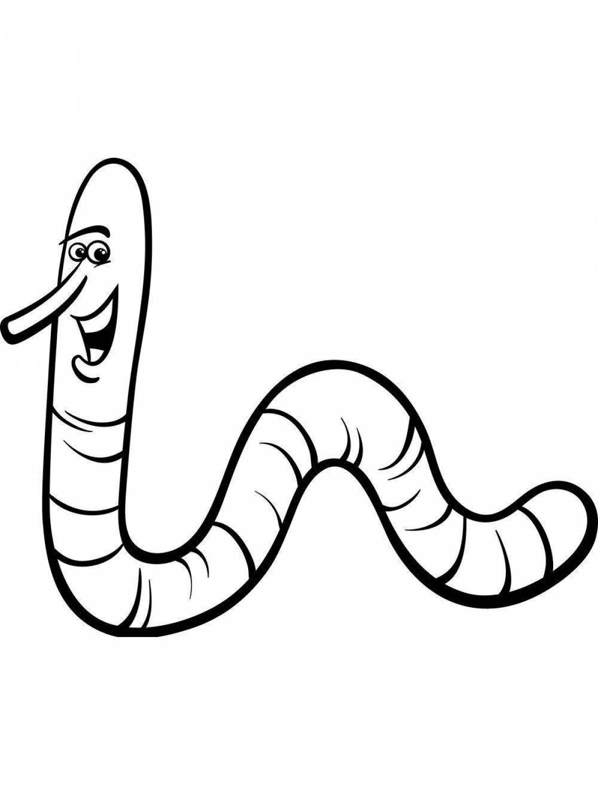 Colorful worm-eater coloring page