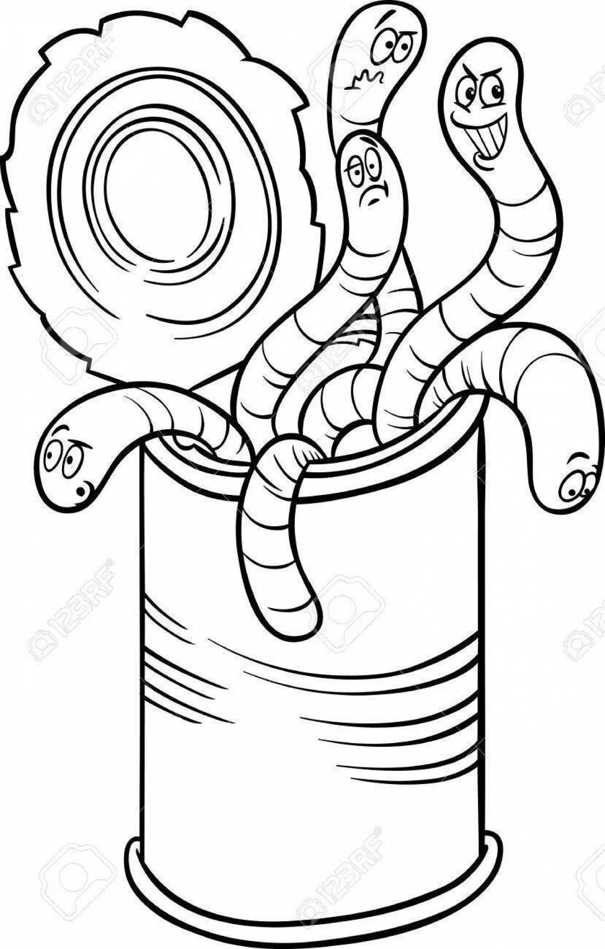 Intriguing worm-eater coloring page