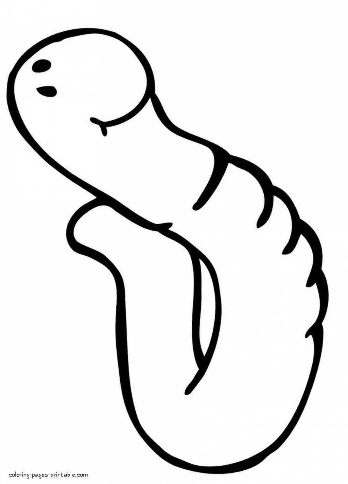 Magic worm coloring page