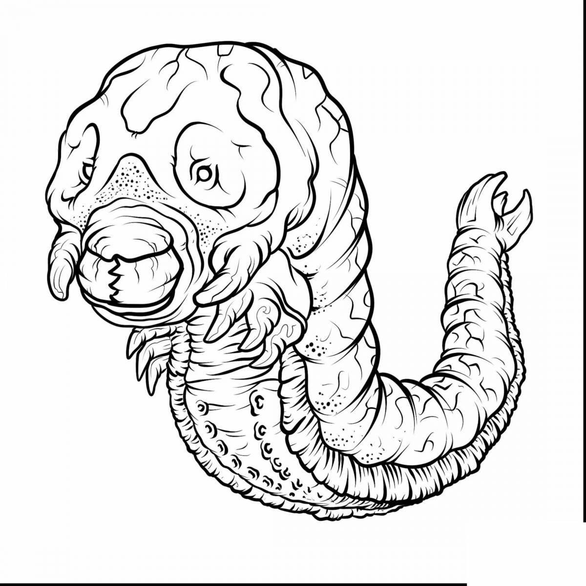 Worms eater coloring page