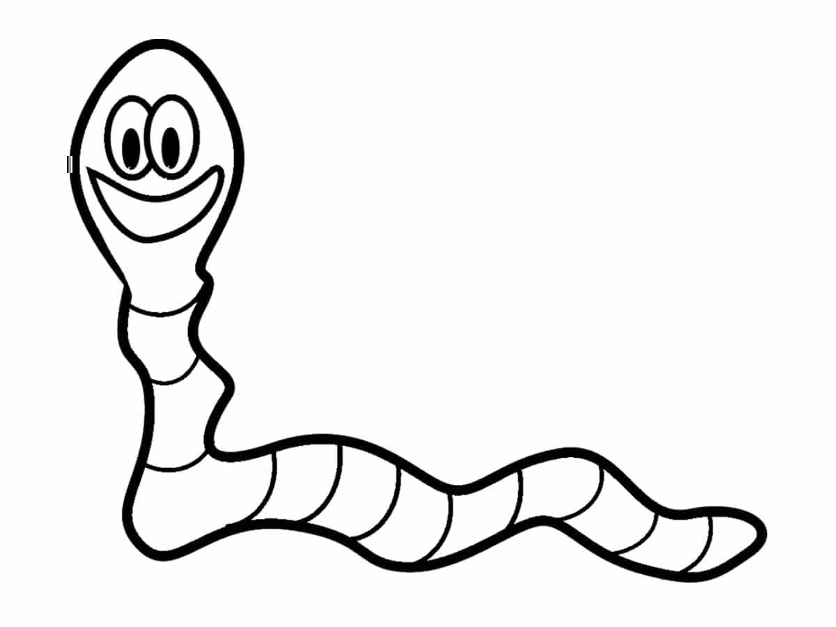 Glowing worm coloring page