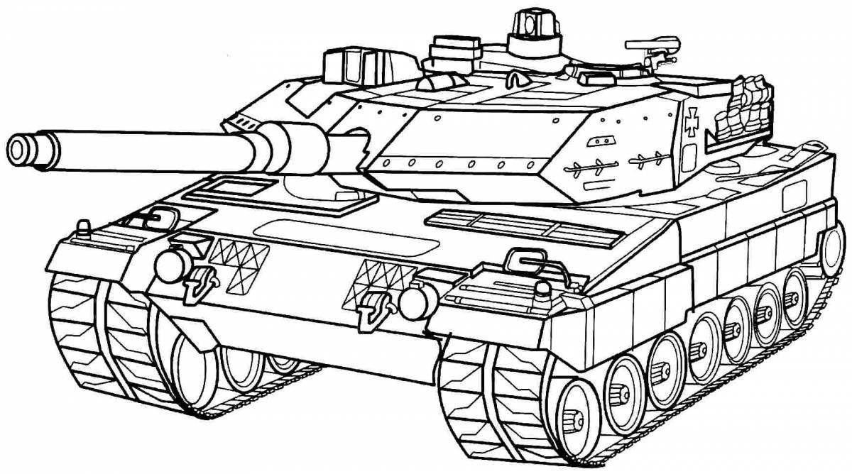 Раскраска смелый математический танк