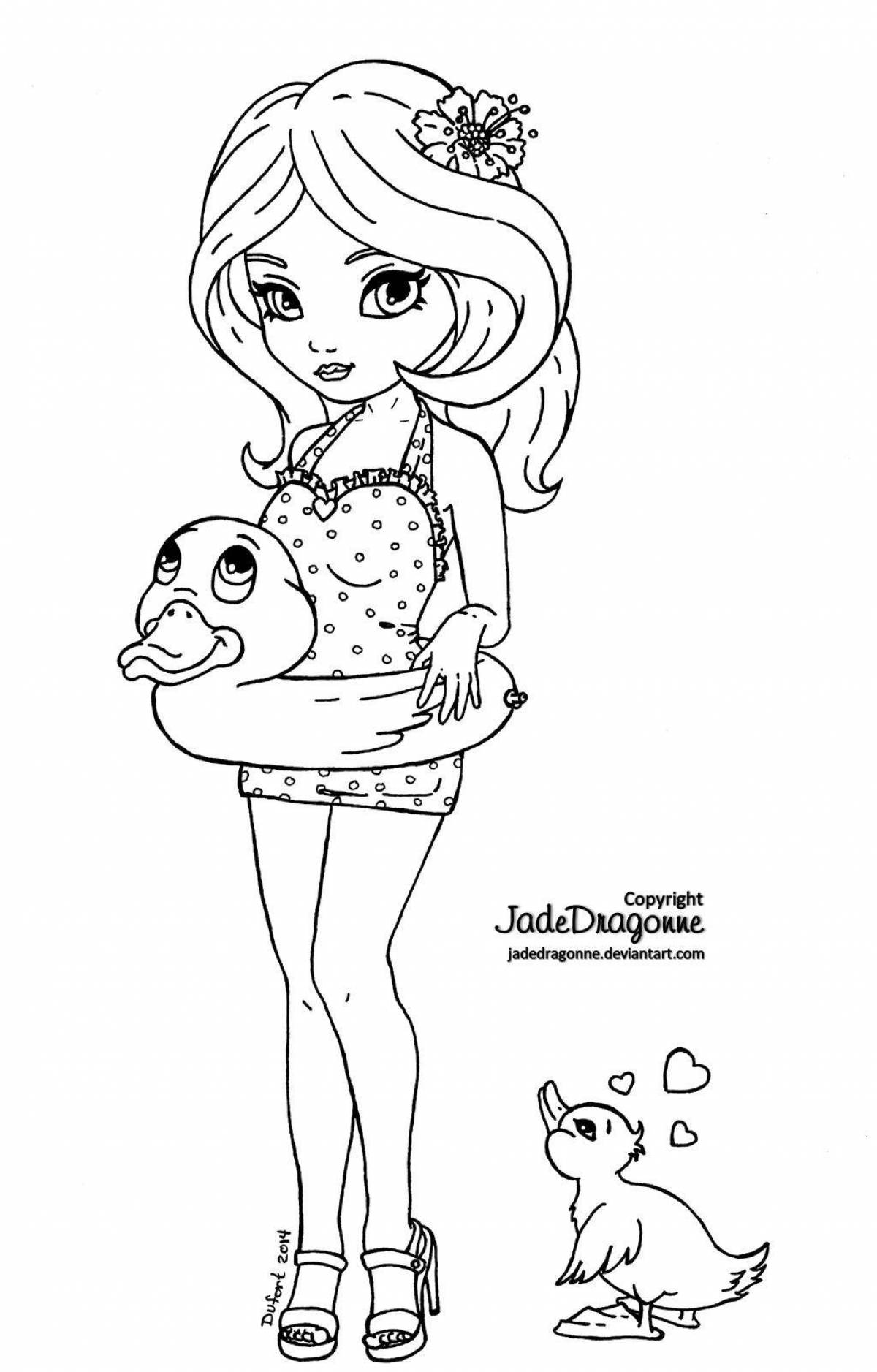 Playtime little angela coloring page