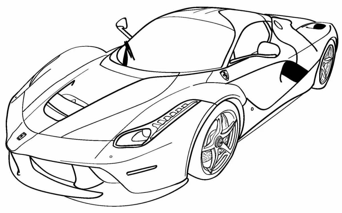 Flowering ferrari f40 coloring page