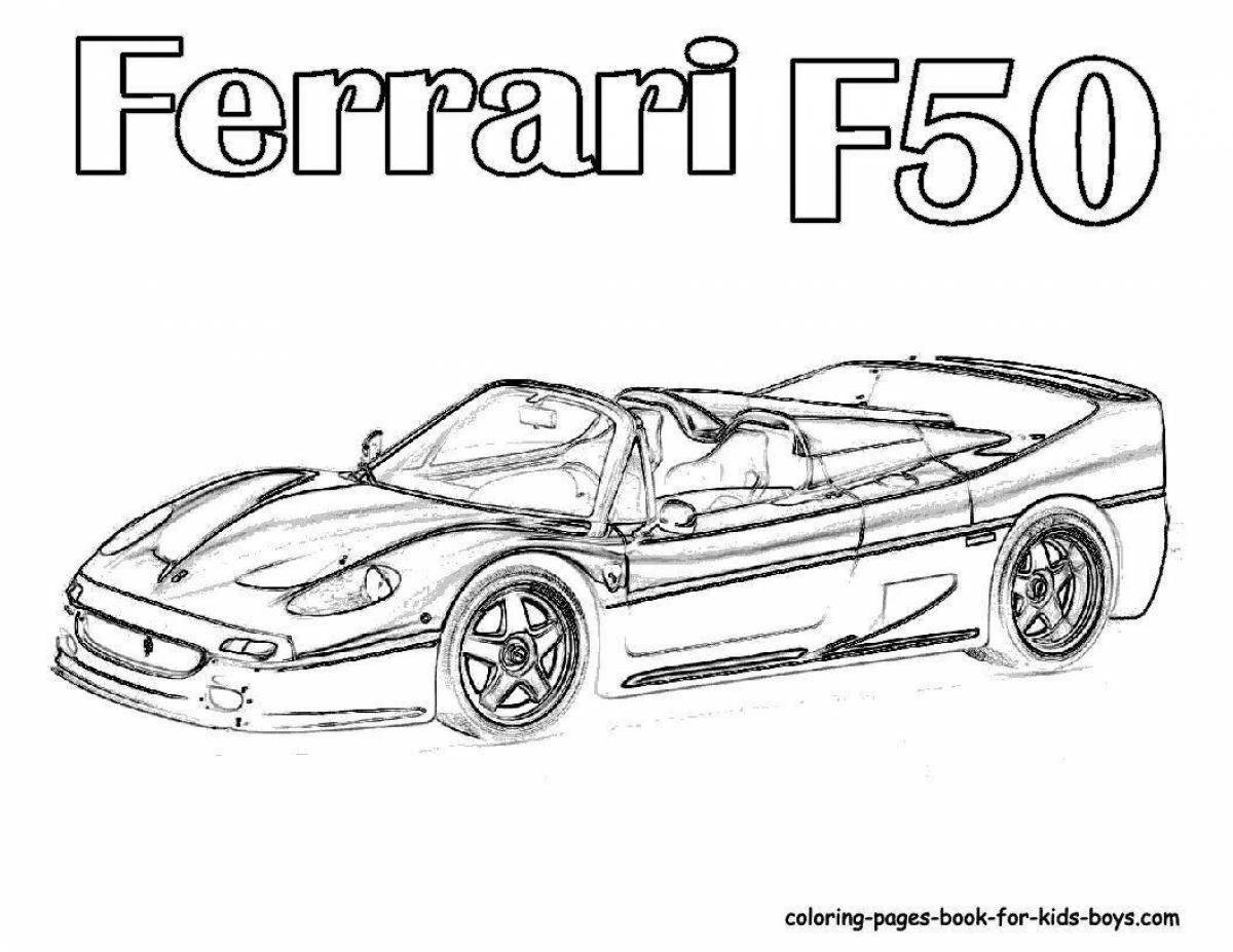 Раскраска ferrari f40 с богатыми тонами