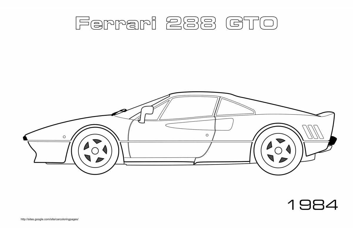 Colorfully painted ferrari f40 coloring page