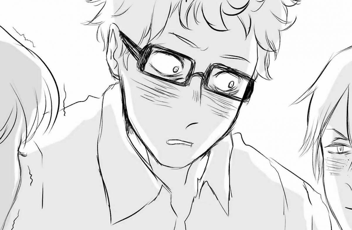 Delightful tsukishima kei coloring page