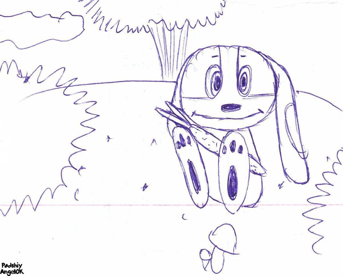Фото Озорная раскраска кролик шнуфель