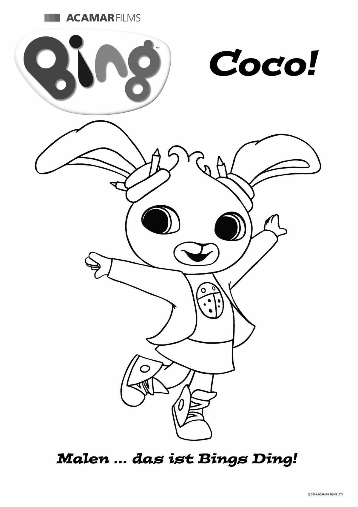 Coloring book happy bing bunny