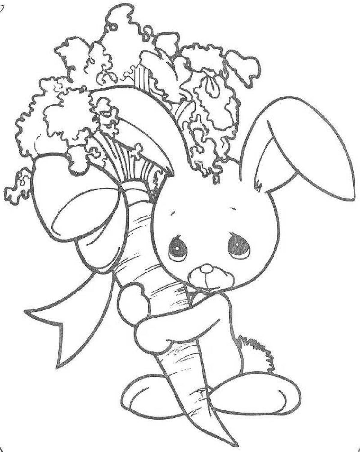 Coloring page adorable rabbit bing