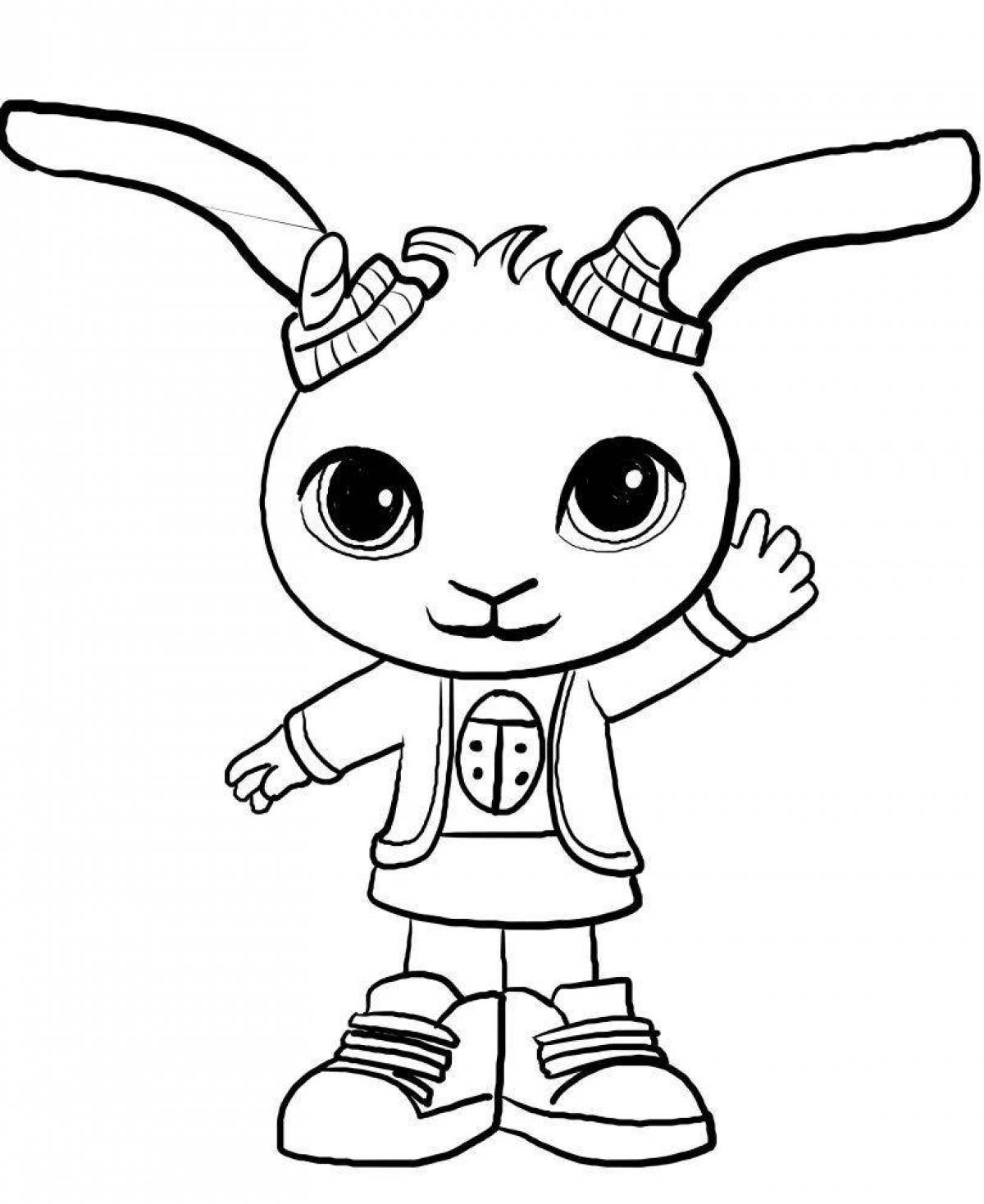 Bing the festive bunny coloring page