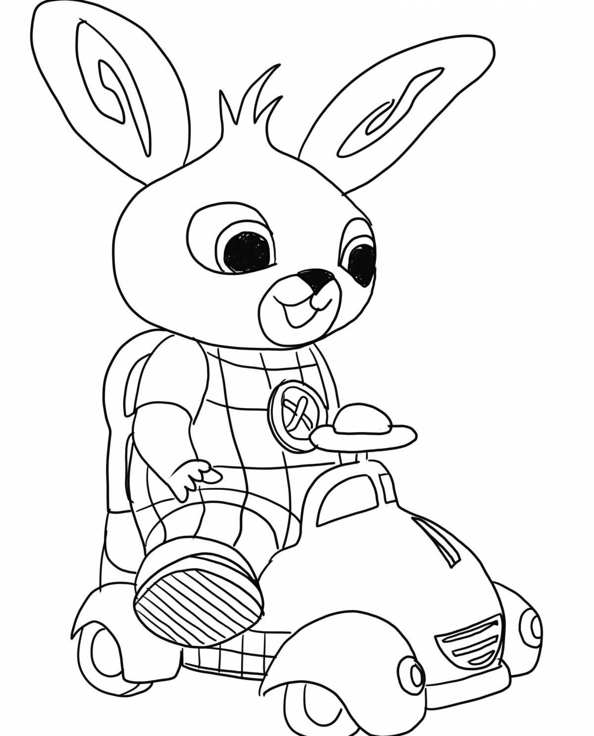 Coloring page of the outgoing bing bunny