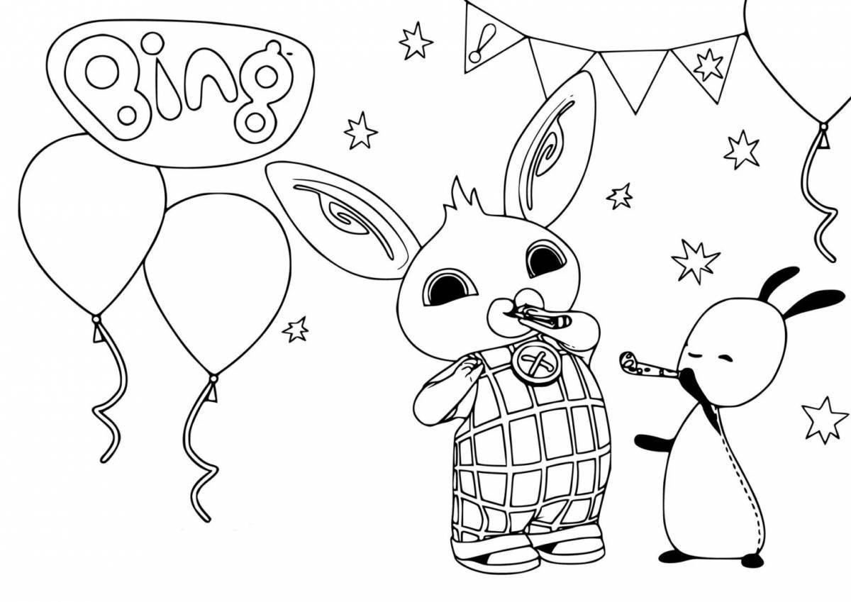 Coloring book bubbly bing rabbit