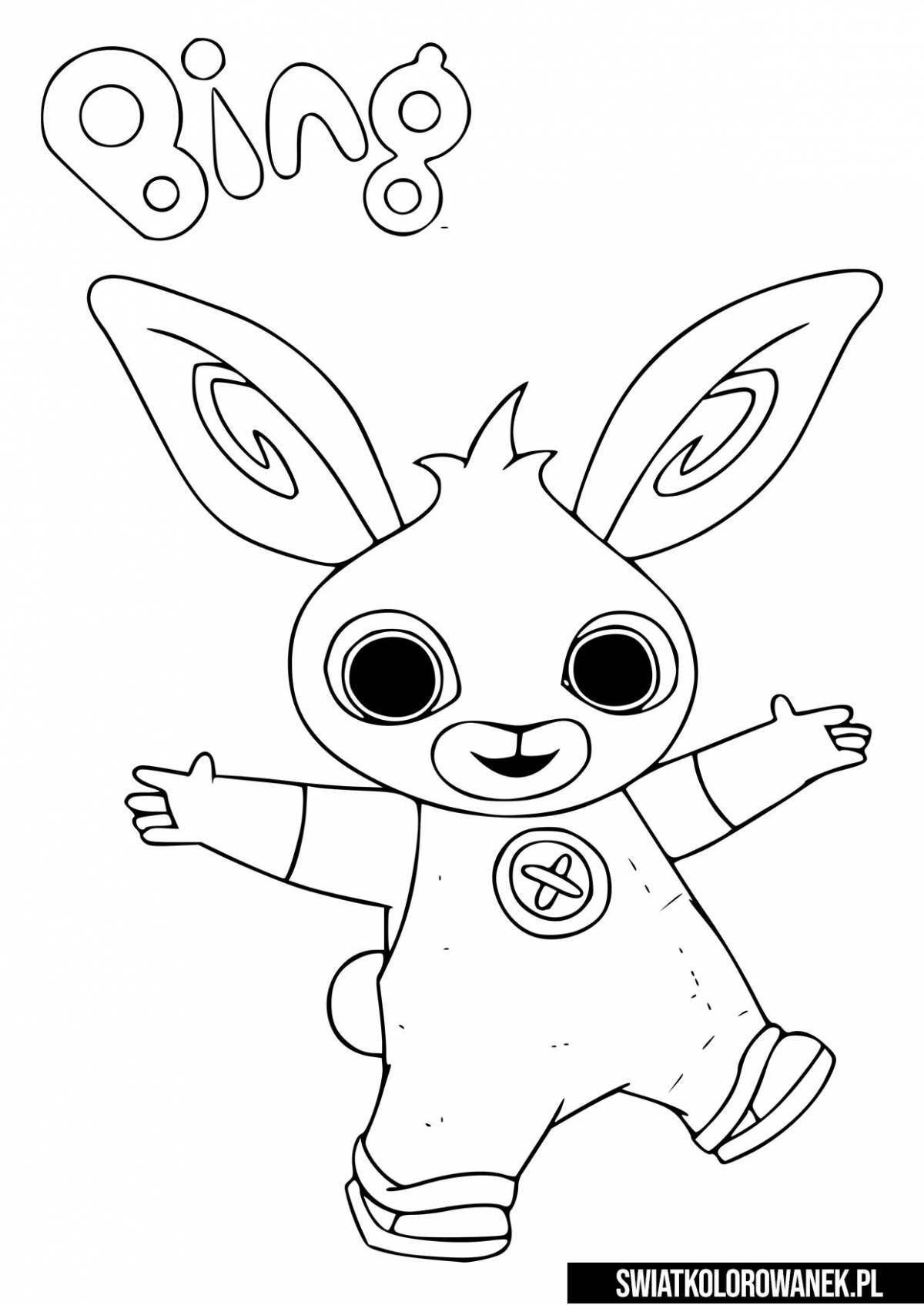 Bing rabbit coloring while playing