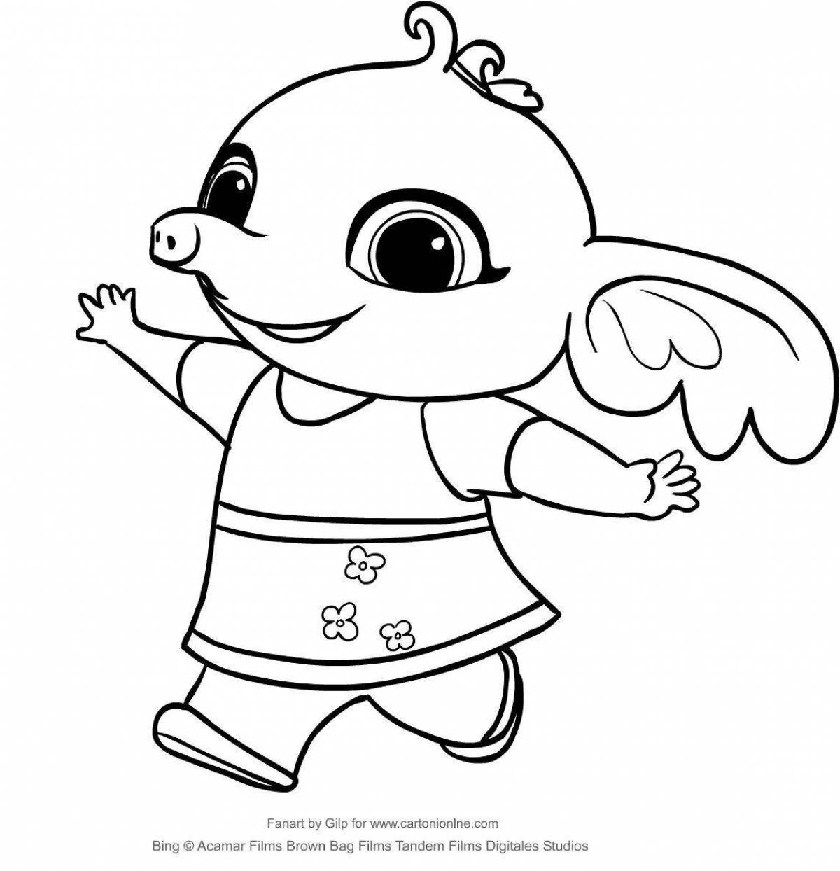 Coloring book exotic rabbit bing