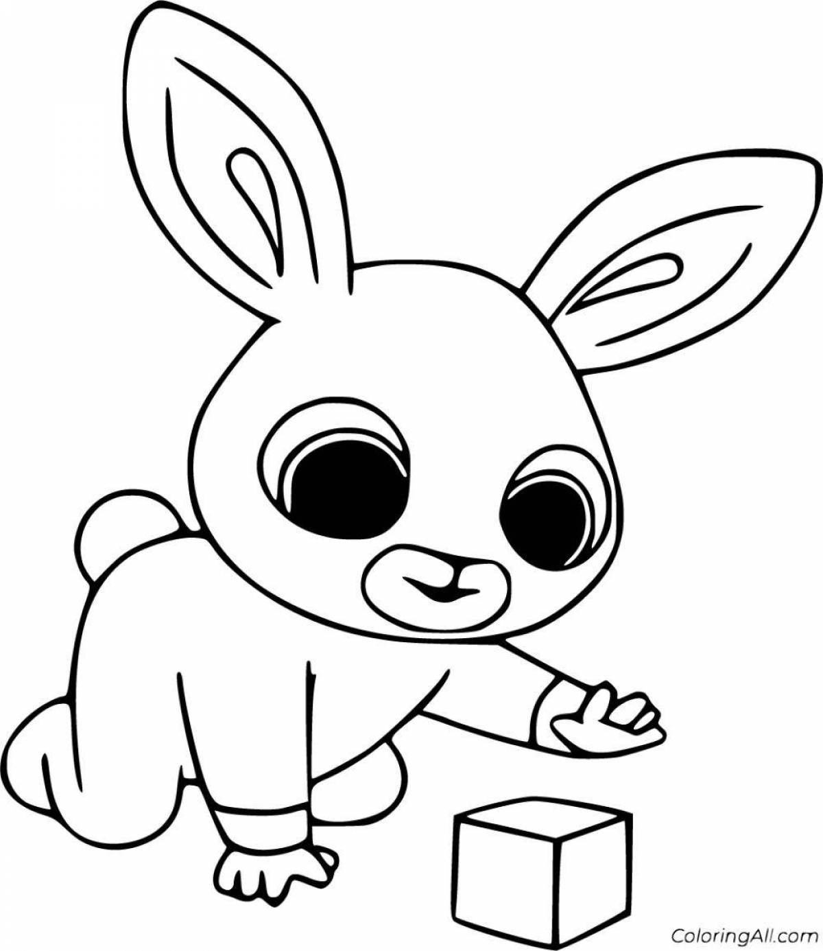 Crazy Bunny Bing Coloring Page