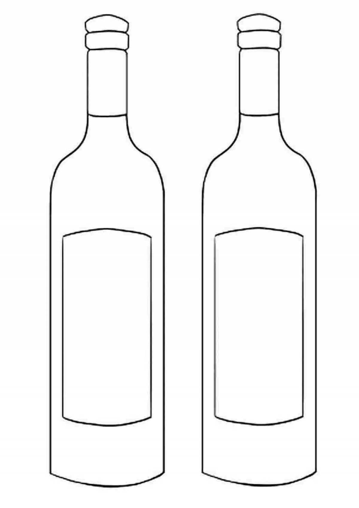 Glowing bottle of alcohol coloring page
