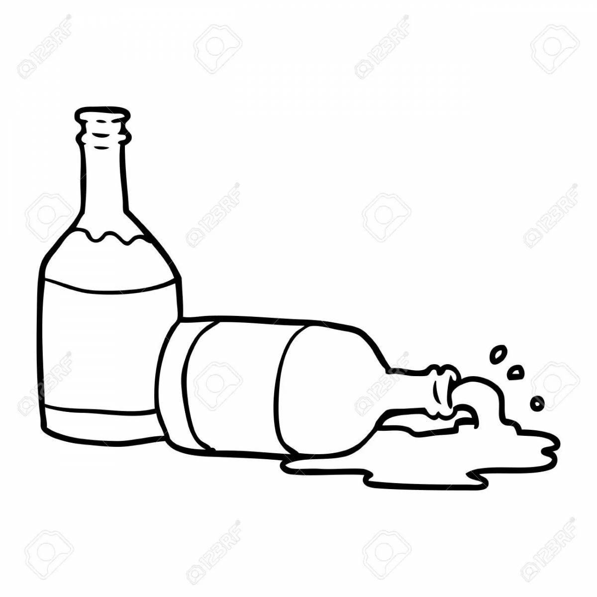 Sparkling alcohol bottle coloring page