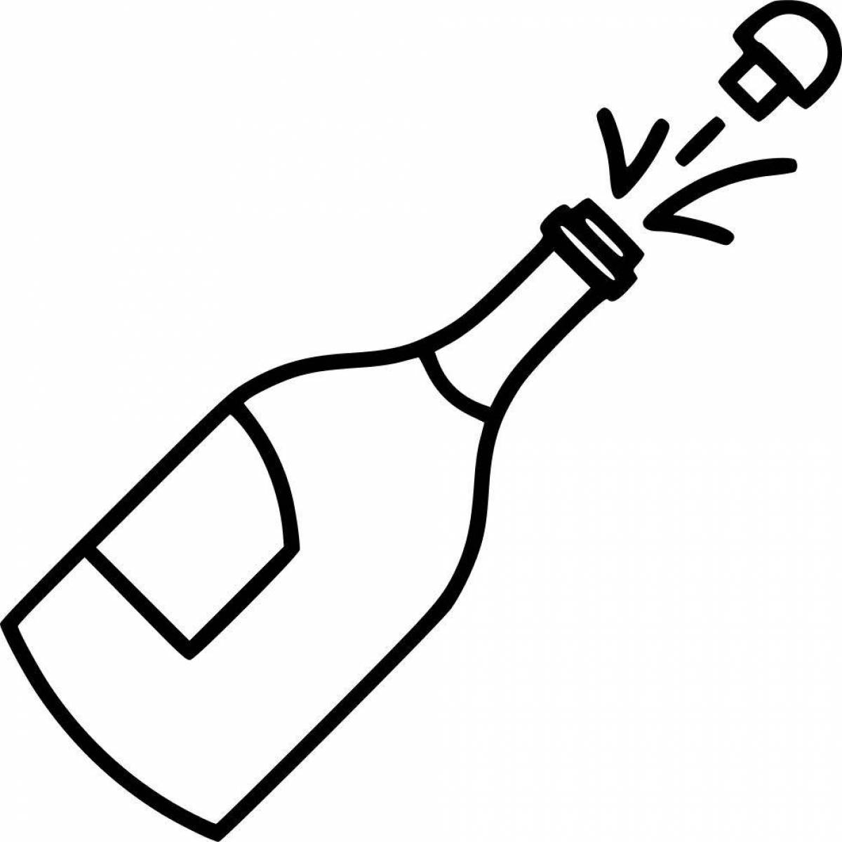 Glitter alcohol bottle coloring page