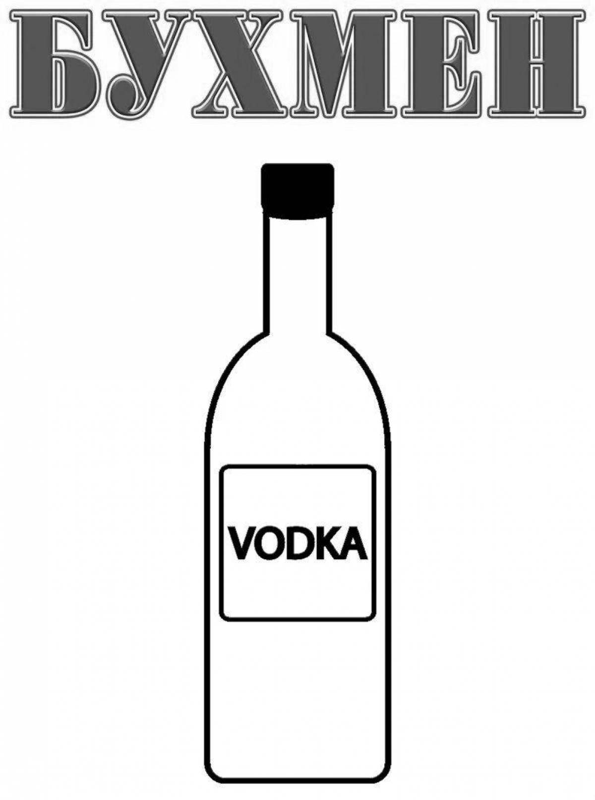 Rampant alcohol bottle coloring page
