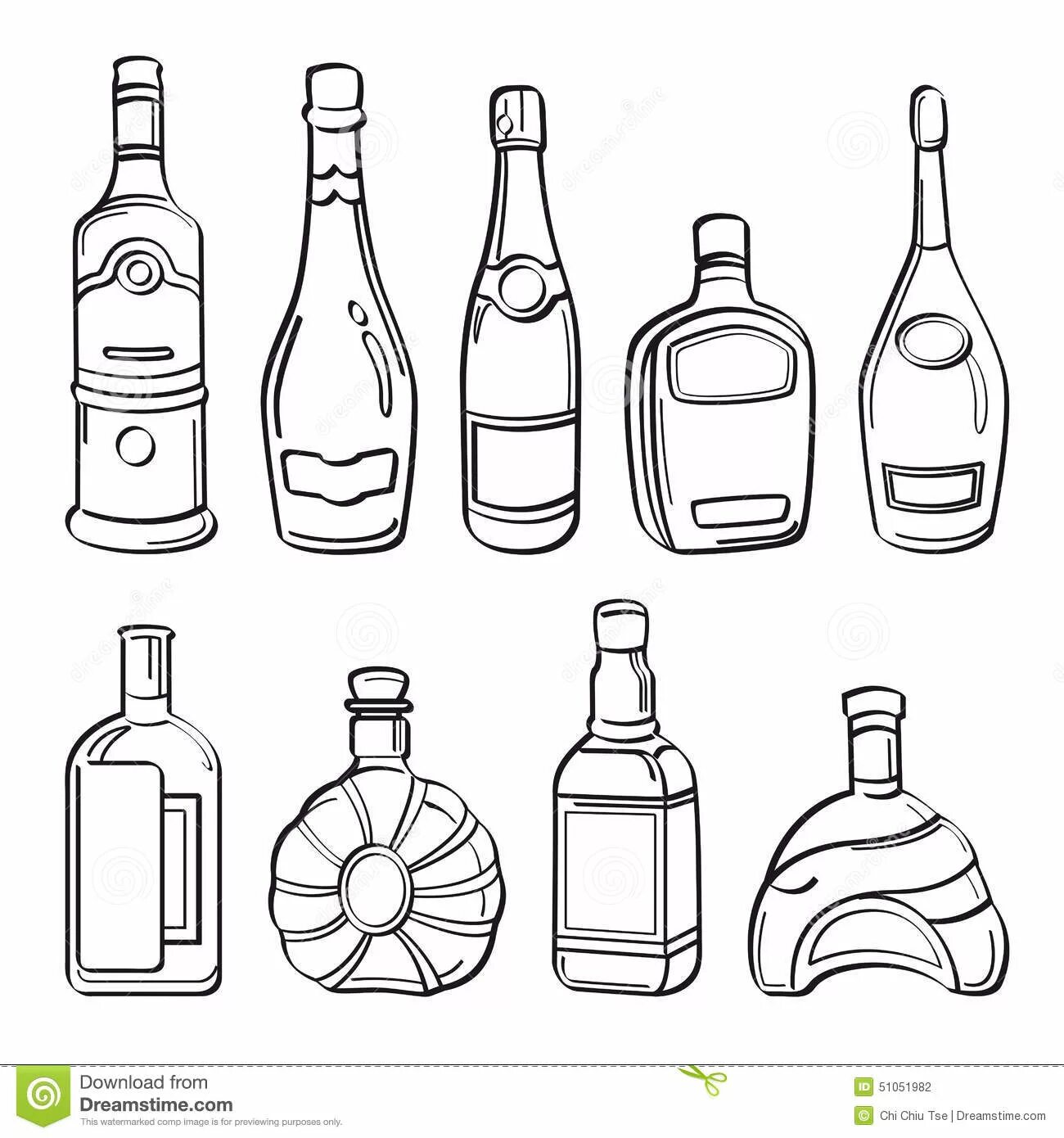 Очертание бутылки алкоголя