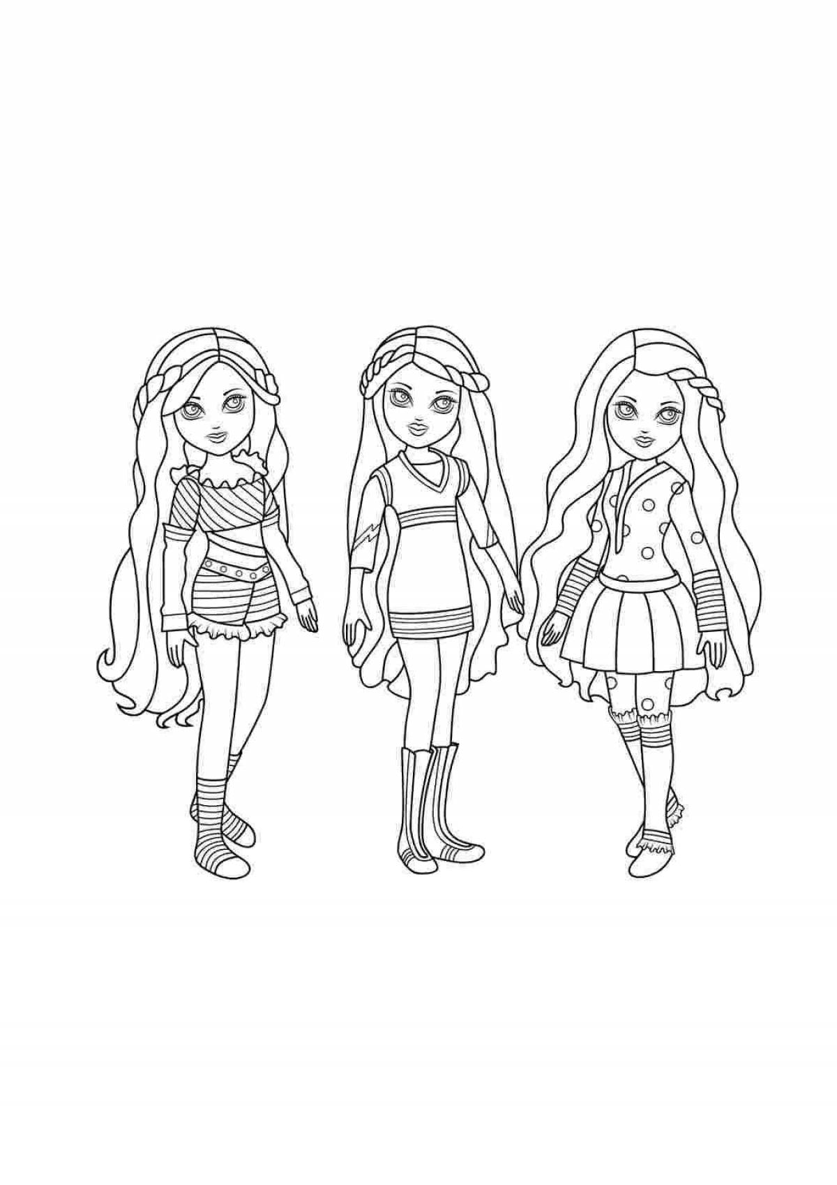Three girls live coloring