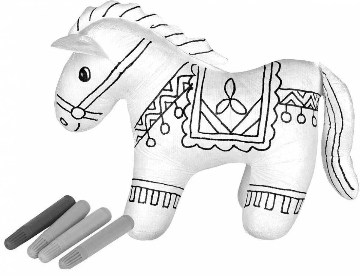 Adorable coloring horse toy