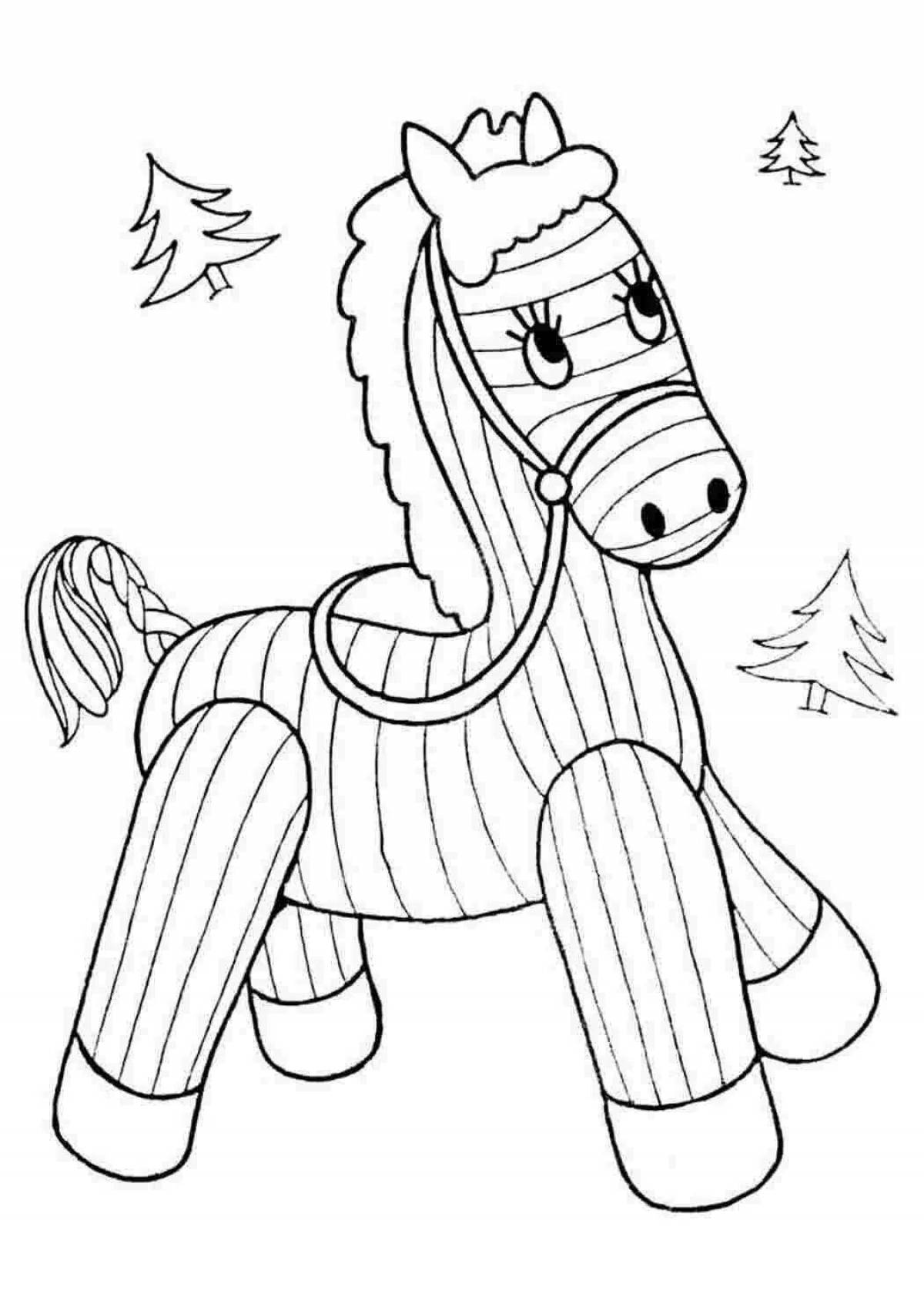 Coloring book exquisite horse toy