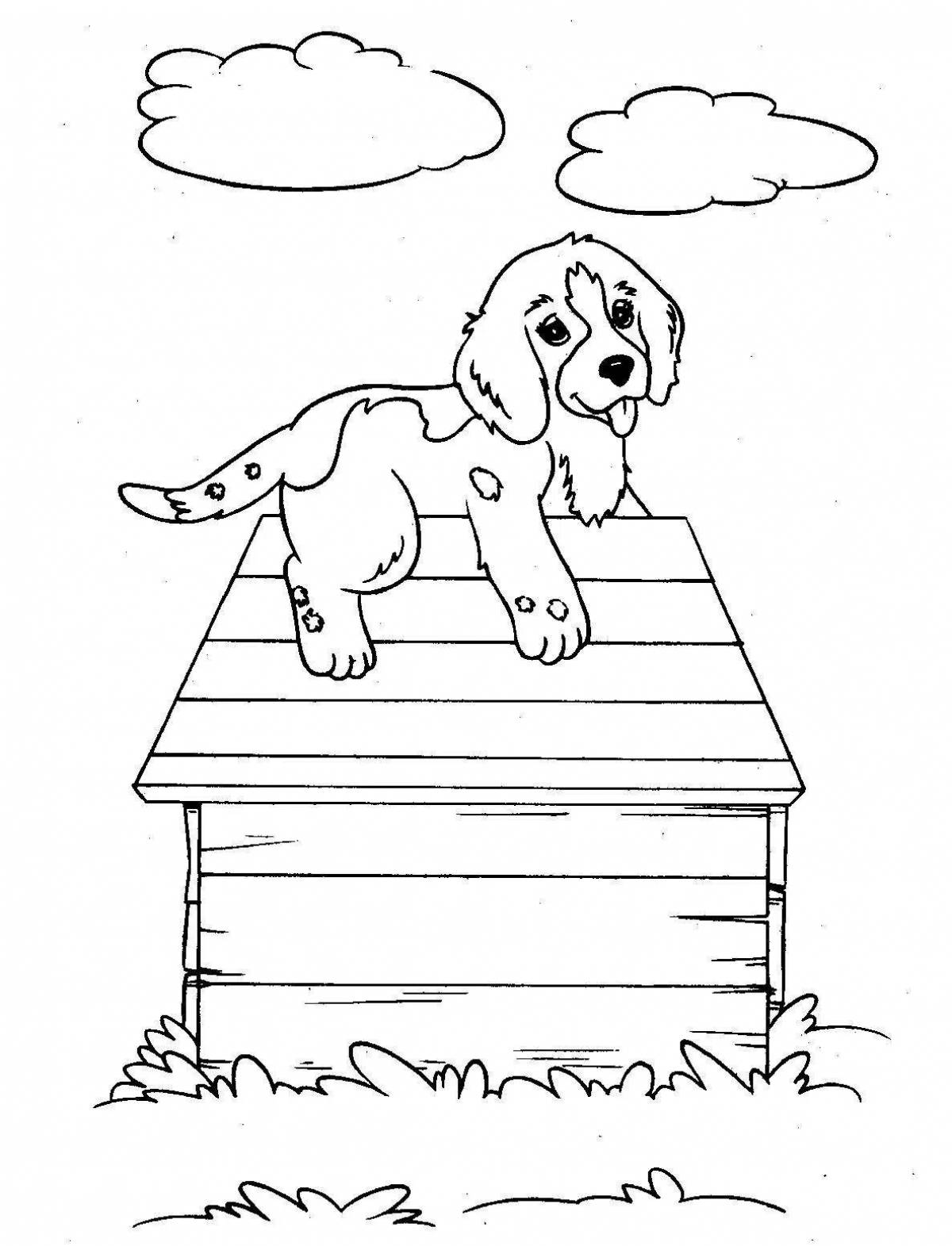 Coloring page adorable puppy Mikhalkov