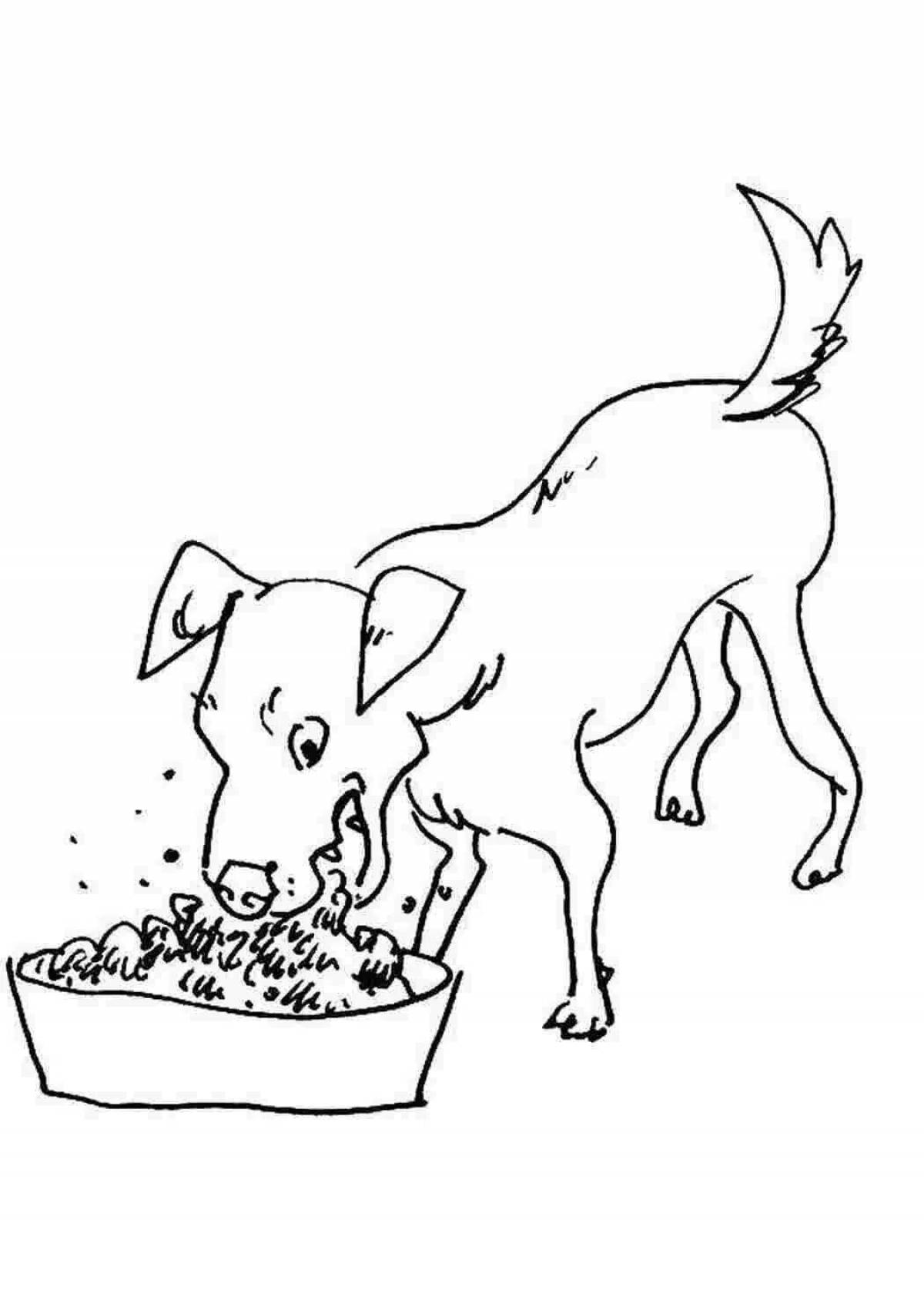 Coloring page loving puppy Mikhalkov