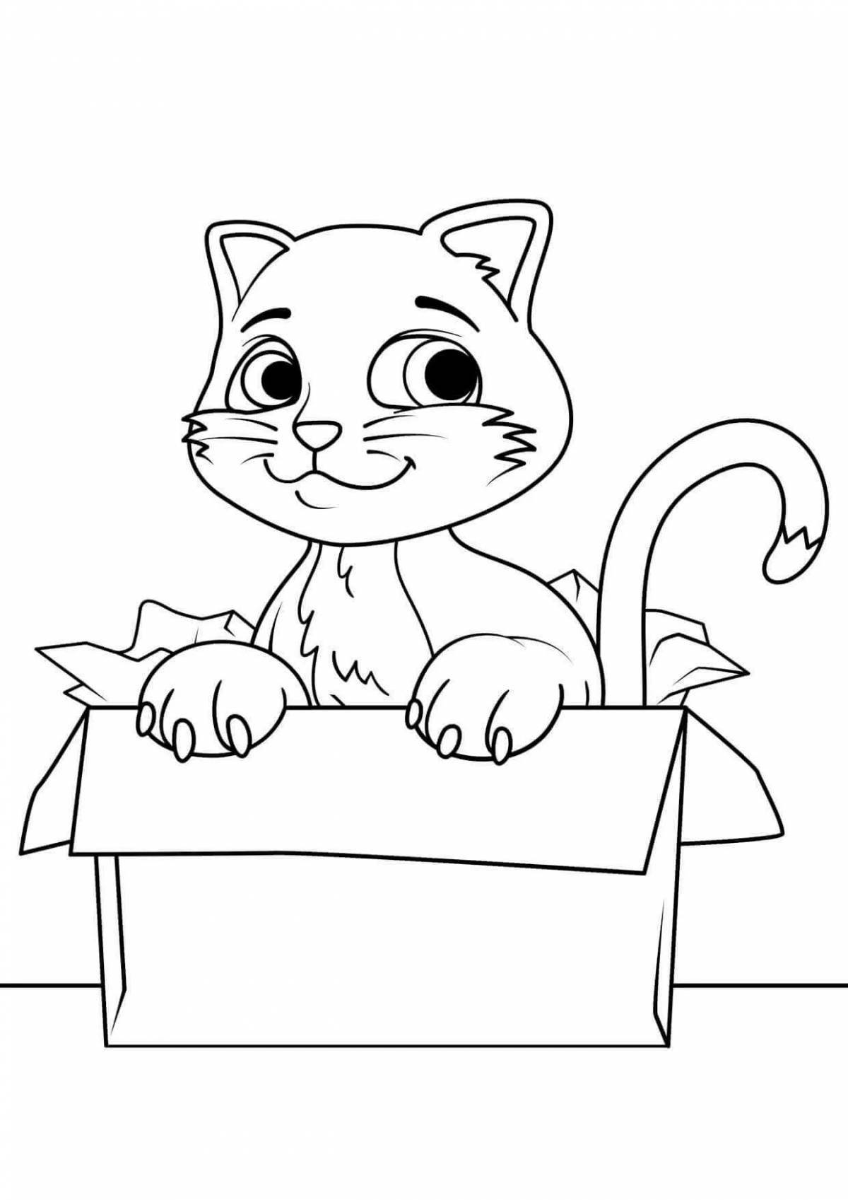 Joyful cat coloring book
