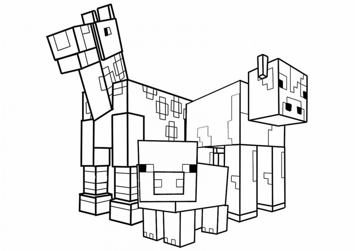 Weird minecraft mods coloring page