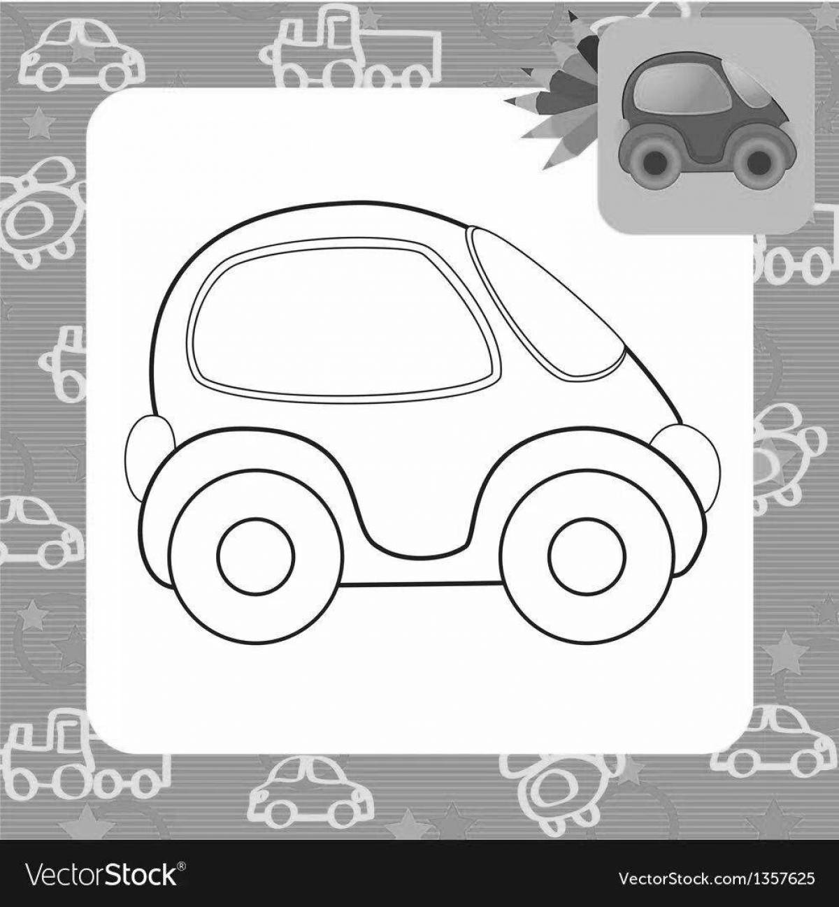 Luminous car coloring page