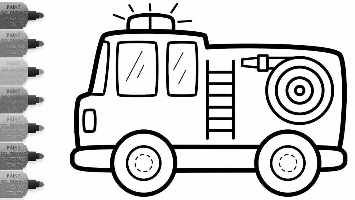 Coloring page charming car