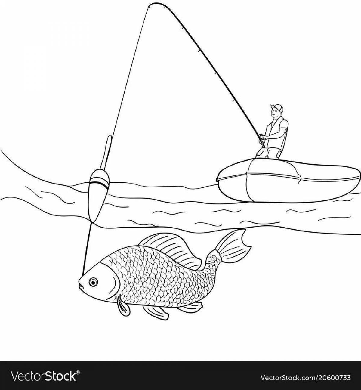Рыбак рисунок для срисовки